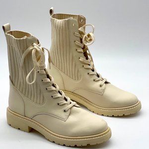 Sam Edelman Lydell Combat Boot Beige Solid Sesame Suede